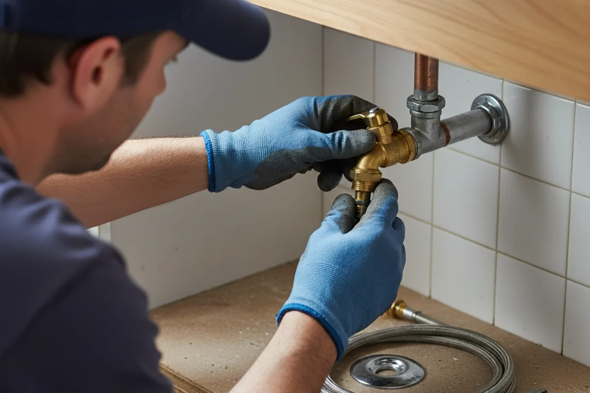 Shutoff valve and fitting work during Emergency Plumbing in Lueders